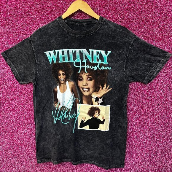 Whitney Houston Retro Style mineral wash tshirt size Medium - Picture 1 of 4